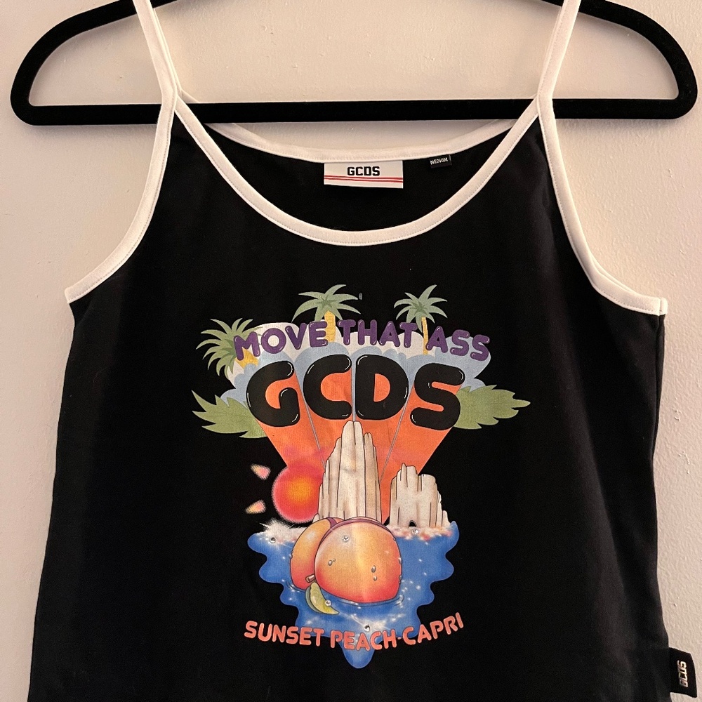 Medium GCDS "Move That Ass" Crop Tank